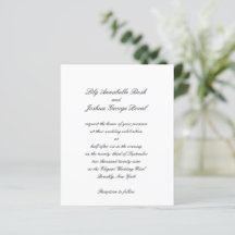 Black and White Timeless Budget Wedding Invitation