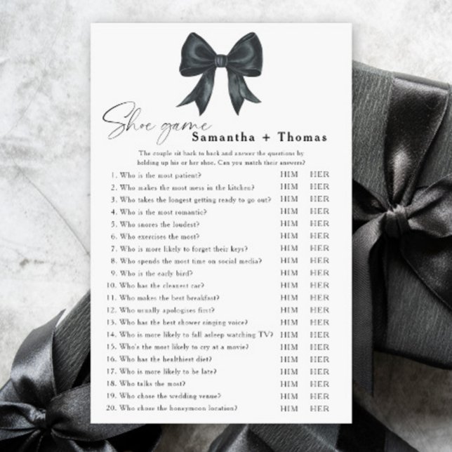 Lámina Black bow bridal shower Shoe game (Subido por el creador)