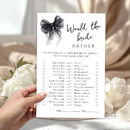 Lámina Black Bow Would She Rather Bridal Shower Game