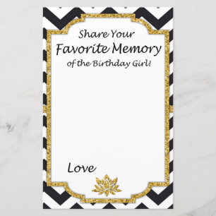 Lámina Black Chevron Favorito Memory of the Birthday