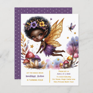 Lámina Black Fairy Birday Fairycore Purple Gold