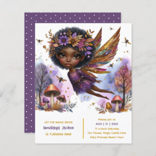 Lámina Black Fairy Birday Fairycore Purple Gold