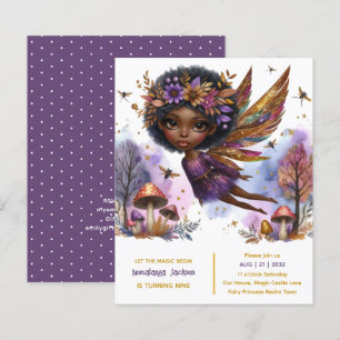 Lámina Black Fairy Birday Fairycore Purple Gold