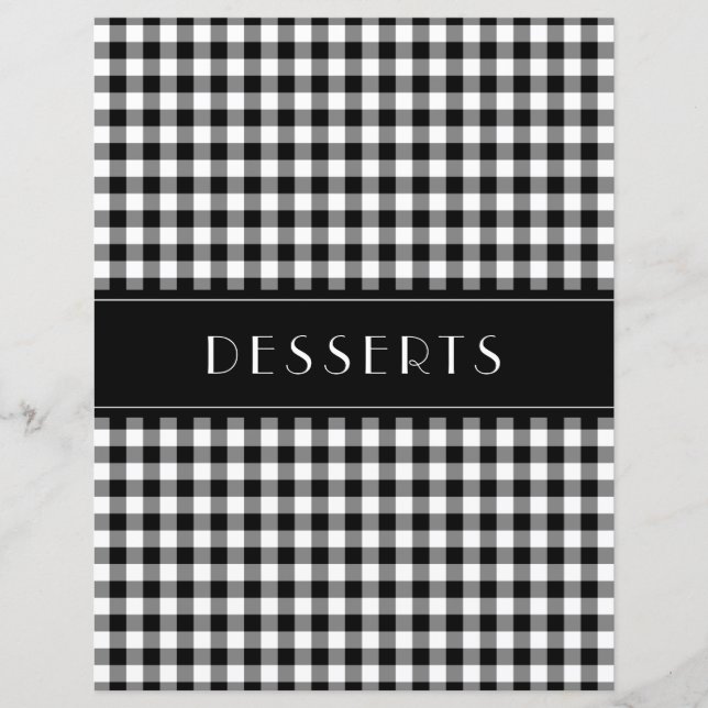 Lámina Black Gingham Farmhouse Family Recipe Organizers (Anverso)