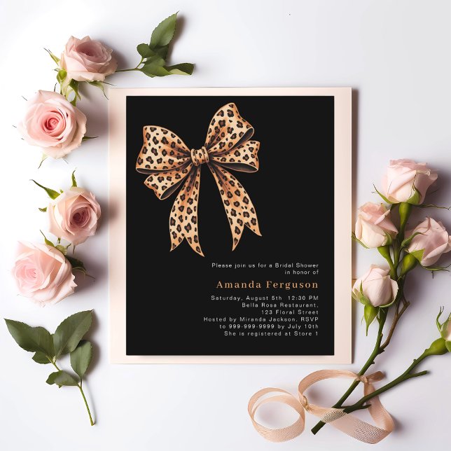 Lámina Black leopard print bow Bridal Shower (Subido por el creador)