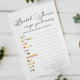 Lámina Black Modern Simple Script Game Emoji Pictionary