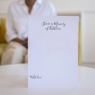 Lámina Black Share a Memory Card Custom Name Celebration