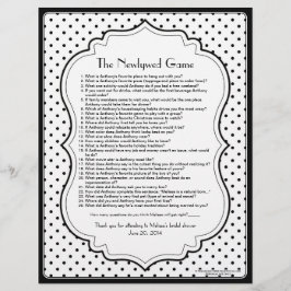 Lámina Black White Polka Dot Juego de ducha recién casada