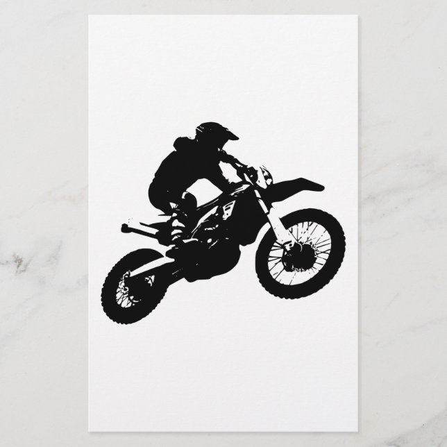 Lámina Black White Pop Art Motocross Motoryle Sport (Anverso)