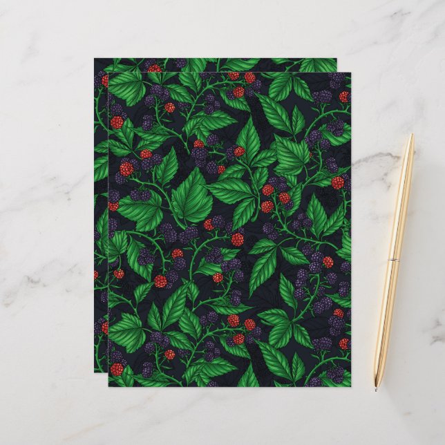 Lámina Blackberries sobre gris oscuro (Anverso/Reverso In Situ)