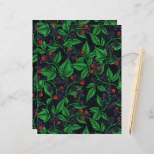 Lámina Blackberries sobre gris oscuro