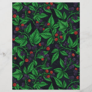 Lámina Blackberries sobre gris oscuro