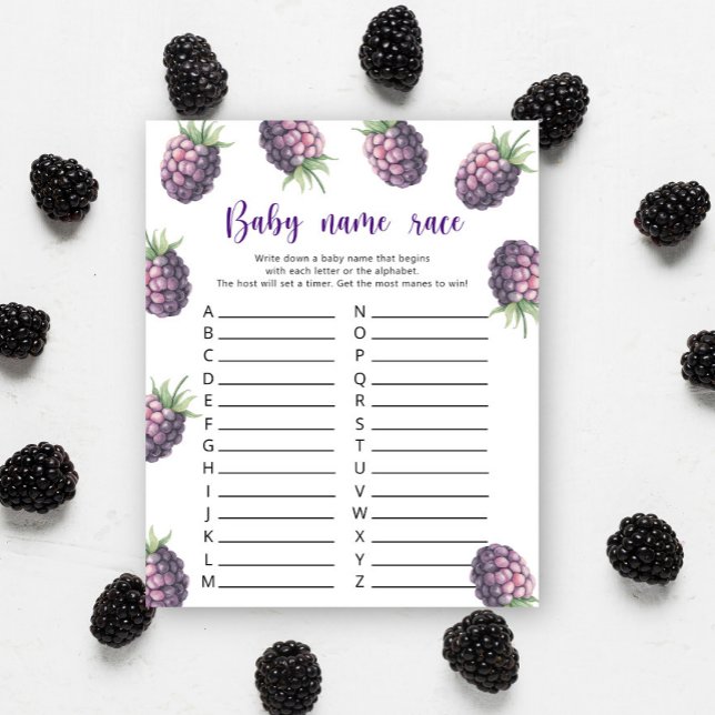 Lámina Blackberry - Juego de carreras de nombres de bebé (Subido por el creador)