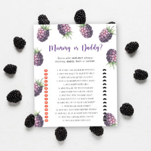 Lámina Blackberry - juego de ducha de bebé de mamá o papá
