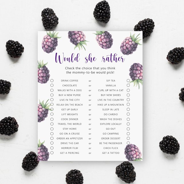 Lámina Blackberry / Prefiere Un Juego De Baby Shower (Subido por el creador)