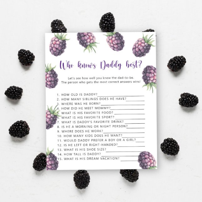 Lámina Blackberry - Quién conoce el mejor juego de DADDY (Subido por el creador)