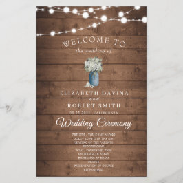 Lámina Blanca Floral Rústica Elegante Luces Boda de Mader