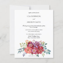 Blanco floral trópico rosa y ciruela de presupuest