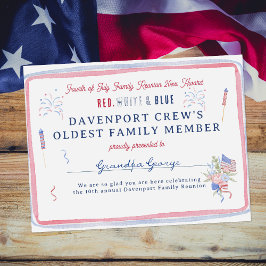 Lámina Blanco rojo y azul | 4 de julio Premio Reunión