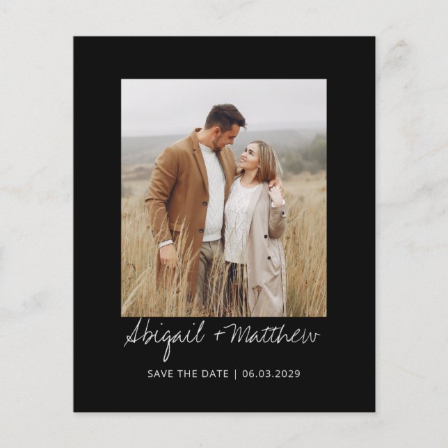 Lámina Blanco y negro simple Guardar la invitación a la f (Anverso)