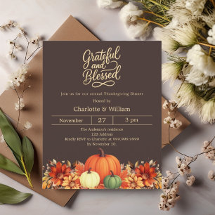 Lámina Blessed pumpkin bistre Invitación de Acción de Gra