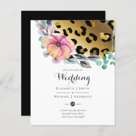 Lámina Bling Girly Glam Leopard Imprimir Boda de oro rosa