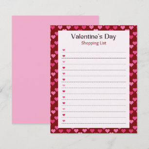 Lámina Bloc de notas del Día de San Valentín