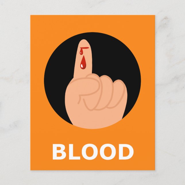 Lámina BLOOD Halloween Flashcard (Anverso)