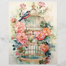 Lámina Blooms y mariposas abundan papel de cuaderno