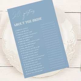 Lámina Blue 20 Questions About the Bride Game