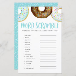 Lámina Blue and Chocolate Donuts Baby Word Scramble Game
