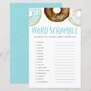 Lámina Blue and Chocolate Donuts Baby Word Scramble Game