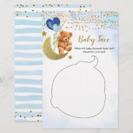 Lámina Blue Bearly Baby Shower Baby Face