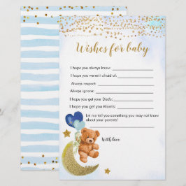Lámina Blue Bearly Baby Shower Desea Bebé