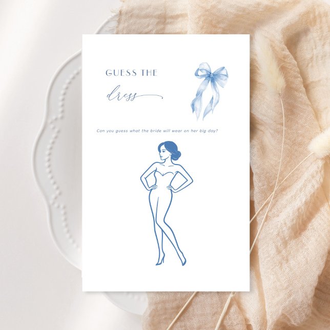 Lámina Blue Bow Bridal Shower Adivinan El Juego De Vestir (Subido por el creador)