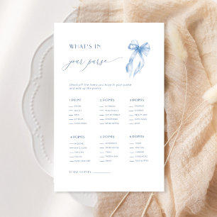 Lámina Blue Bow Bridal Shower: ¿Qué hay en tu juego de bo