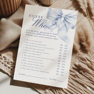 Lámina Blue Bow Brillante Shower adivina quién dijo el ju