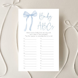 Lámina Blue Bow Coquette Boy Baby ABCs Shower Game