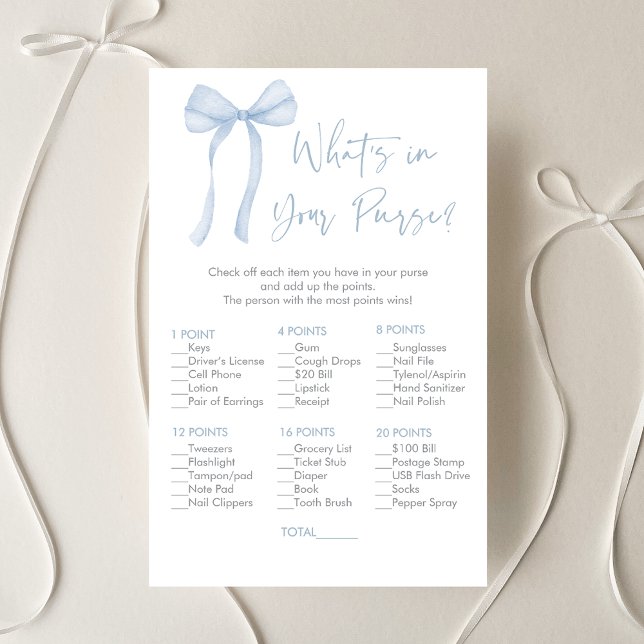 Lámina Blue Bow Coquette Boy qué hay en tu juego de bolso (Subido por el creador)