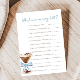 Lámina Blue Bow Espresso Martini Quién Sabe Juego de Mamá