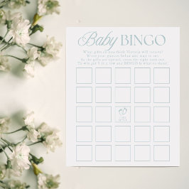 Lámina Blue Boy Minimal Baby Shower Bingo Game