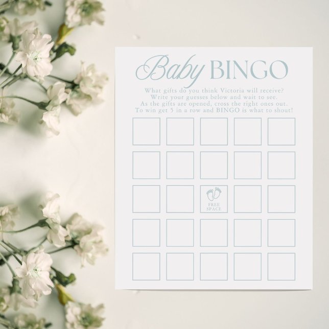 Lámina Blue Boy Minimal Baby Shower Bingo Game (Subido por el creador)