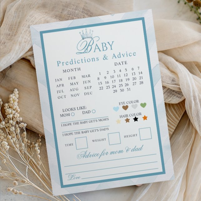 Lámina Blue Crown Baby Predictions & Advice Card (Subido por el creador)