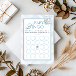 Lámina Blue Crown Baby Shower Bingo Game Card