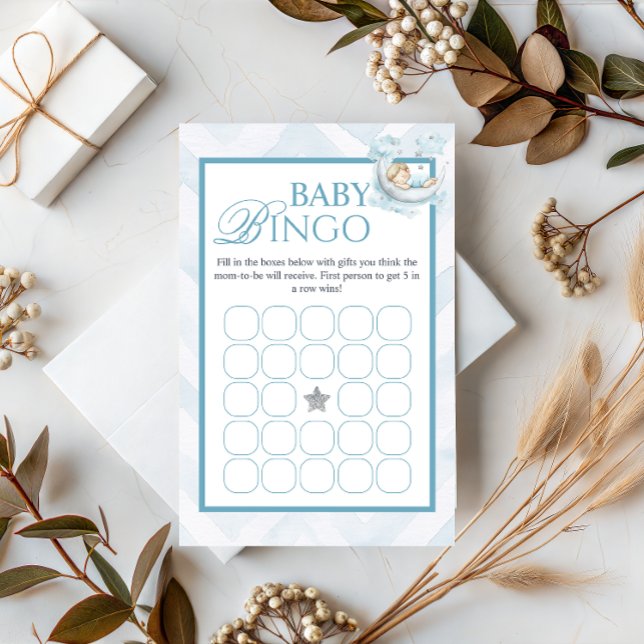 Lámina Blue Crown Baby Shower Bingo Game Card (Subido por el creador)