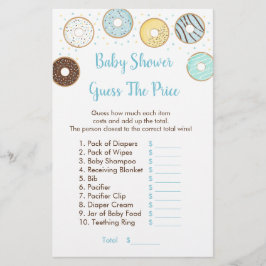 Lámina Blue Donut Adivinan El Juego De Baby Shower De Pre