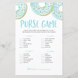 Lámina Blue Donuts What's In Your Purse Baby Shower Game