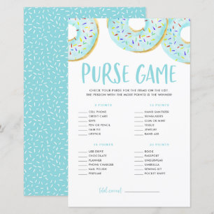 Lámina Blue Donuts What's In Your Purse Baby Shower Game