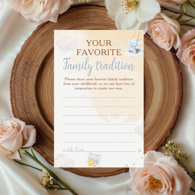 Lámina Blue Elephant Baby Shower Advice Family Tradition (Subido por el creador)