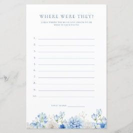 Lámina Blue Floral Arch Bridal Shower Donde Estaban